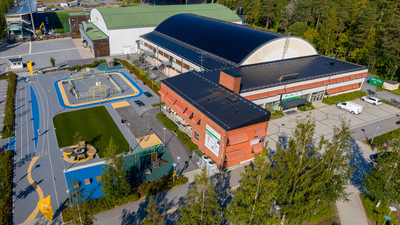 Umeå Energi Arena at Gammlia, aerial view