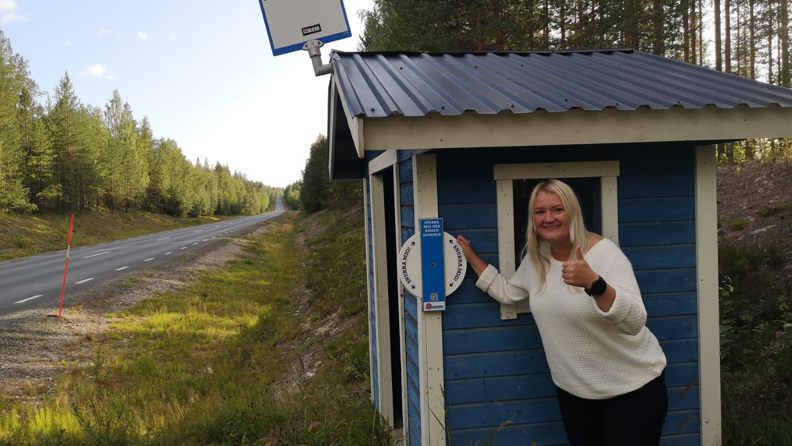 Reflexsnurran på en busshållplats
